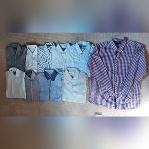 Bundle 10 Men's Button Down Shirts Size 16" Neck Primark